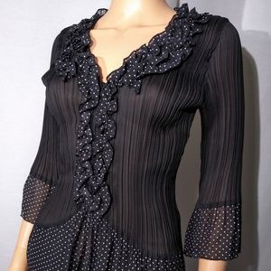 ny collection:  Accordion Pleated Ruffle Sheer Top